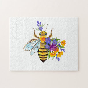 Flower bee with wild plants jigsaw puzzle