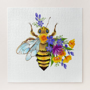 Flower bee with wild plants jigsaw puzzle