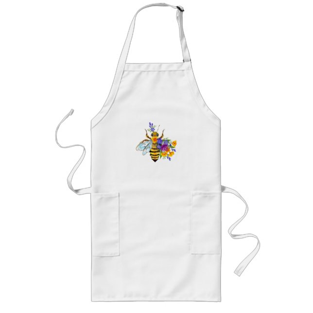 Flower bee with wild plants long apron (Front)
