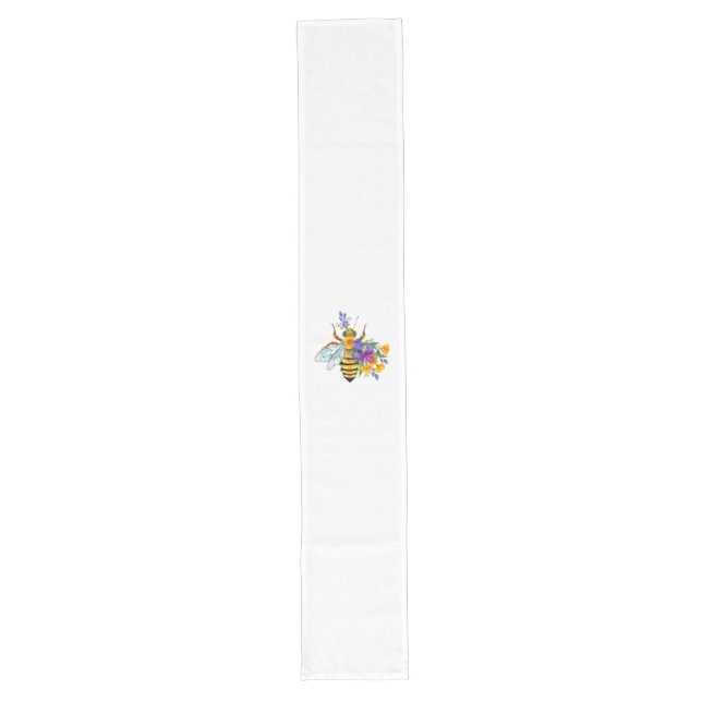 Flower bee with wild plants long table runner (Front)