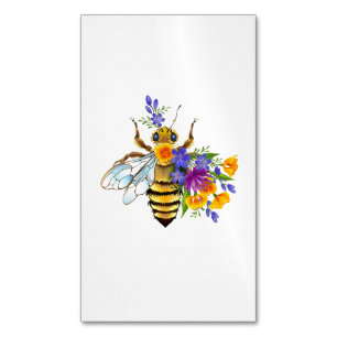 Flower bee with wild plants 	Magnetic business card