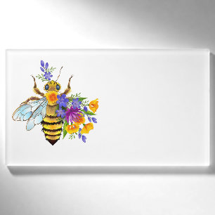 Flower bee with wild plants name tag