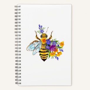 Flower bee with wild plants notebook