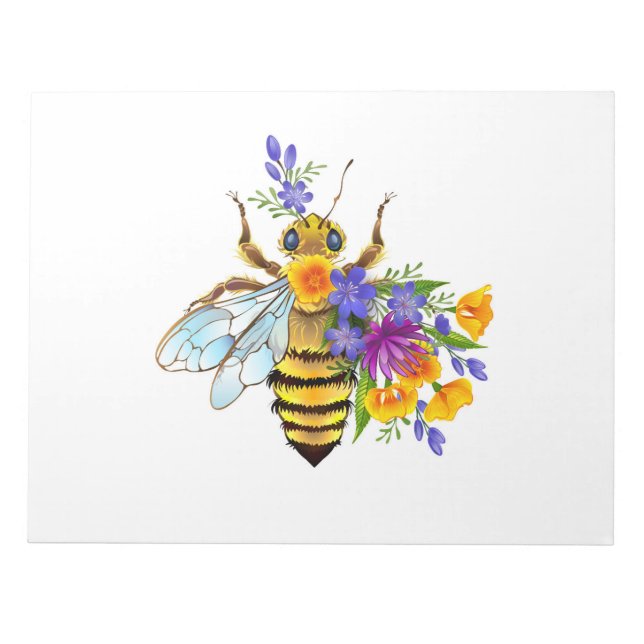Flower bee with wild plants notepad (Front)