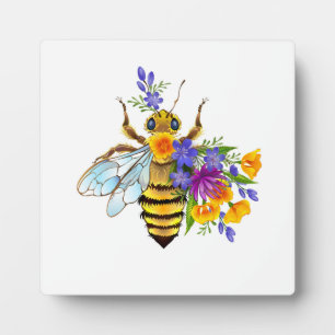Flower bee with wild plants plaque