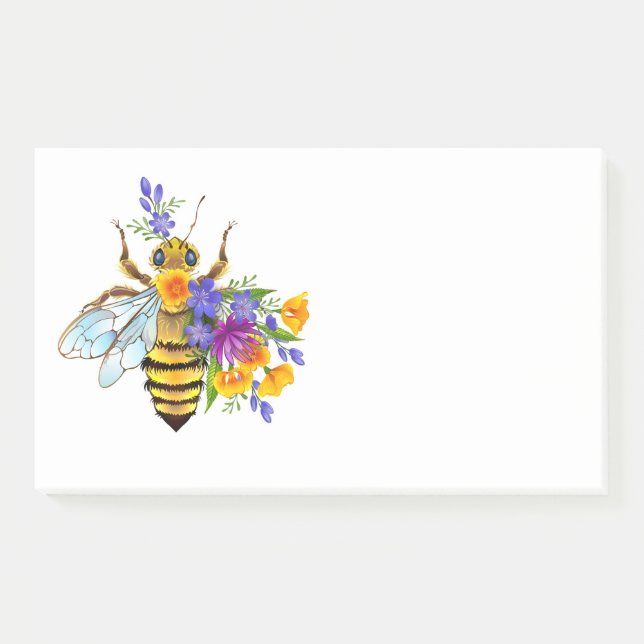 Flower bee with wild plants post-it notes (Front)
