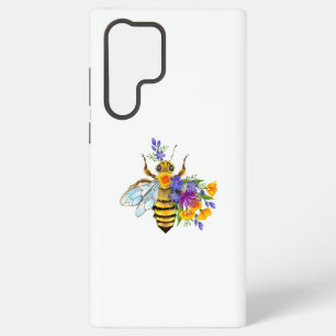Flower bee with wild plants samsung galaxy case