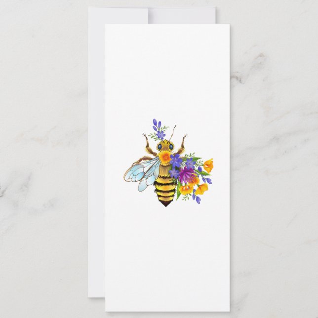 Flower bee with wild plants save the date (Front)