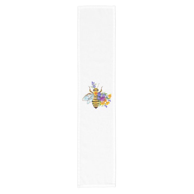 Flower bee with wild plants short table runner (Front)