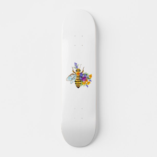 Flower bee with wild plants skateboard (Front)
