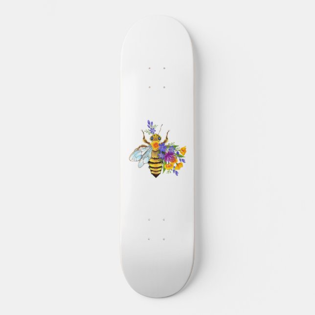 Flower bee with wild plants skateboard (Front)