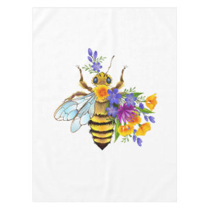 Flower bee with wild plants tablecloth