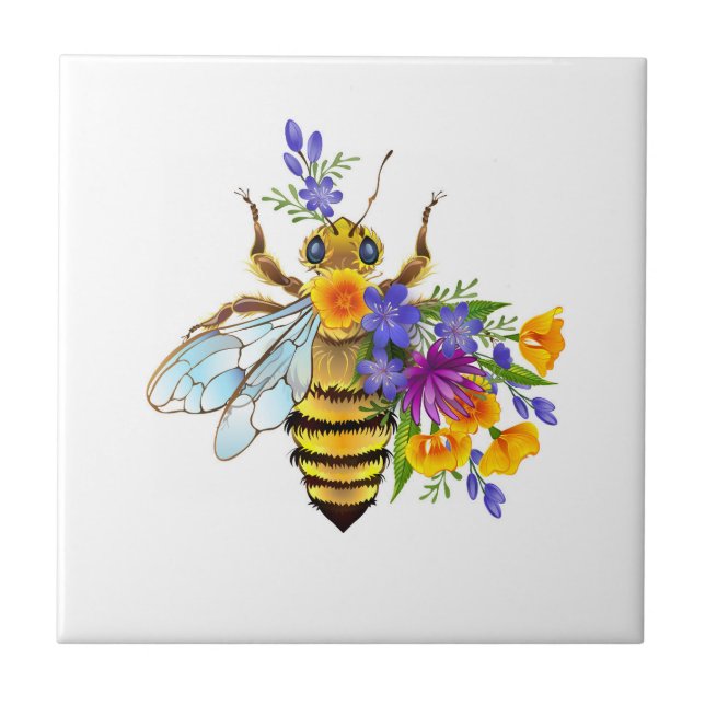 Flower bee with wild plants tile (Front)