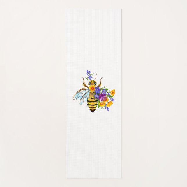 Flower bee with wild plants yoga mat (Front)