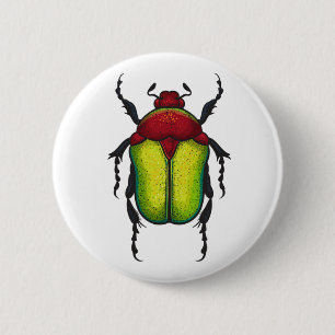 Flower beetle 6 cm round badge