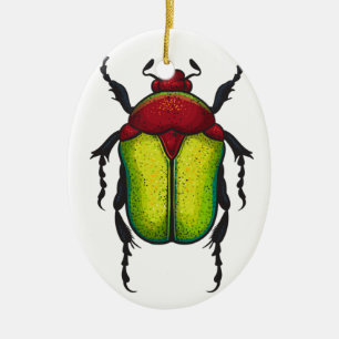 Flower beetle ceramic tree decoration