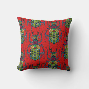 flower beetle red cushion