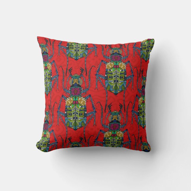 flower beetle red cushion (Front)