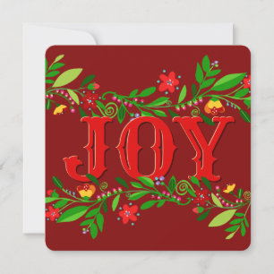 Flower Berry Joy Flat Holiday Card