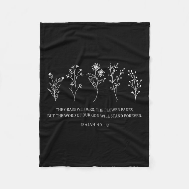 Flower Bible Verse Easter The Word Of Our God Stan Fleece Blanket (Front)