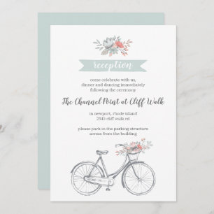 Flower Bicycle Spring Garden Wedding Reception Invitation