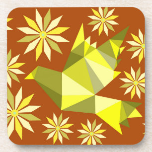 FLOWER BIRD BEVERAGE COASTER