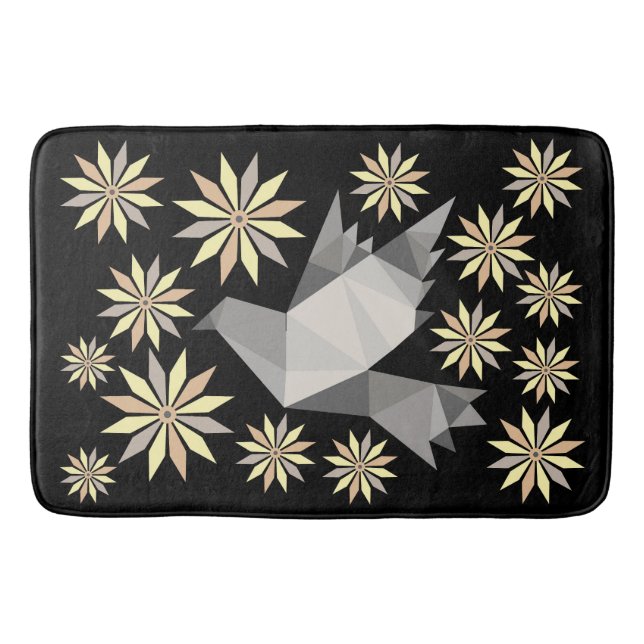 FLOWER BIRD CREATIVE ART GIFT BATH MAT (Front)