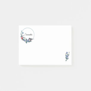 Flower Bird Personalised Post-it Notes