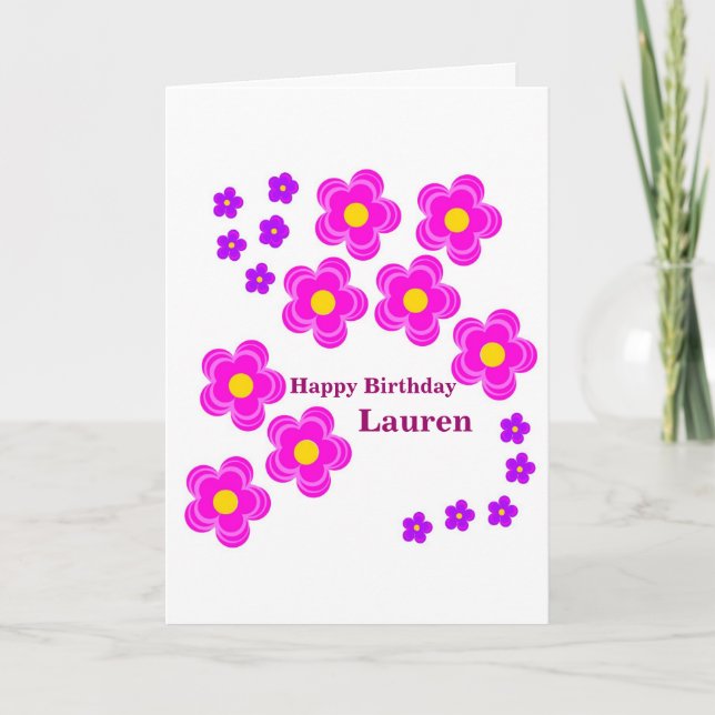 Flower Birthday card for her (Front)