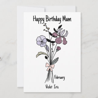Flower Birthday Card For Mam