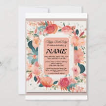 Flower Birthday Invitation