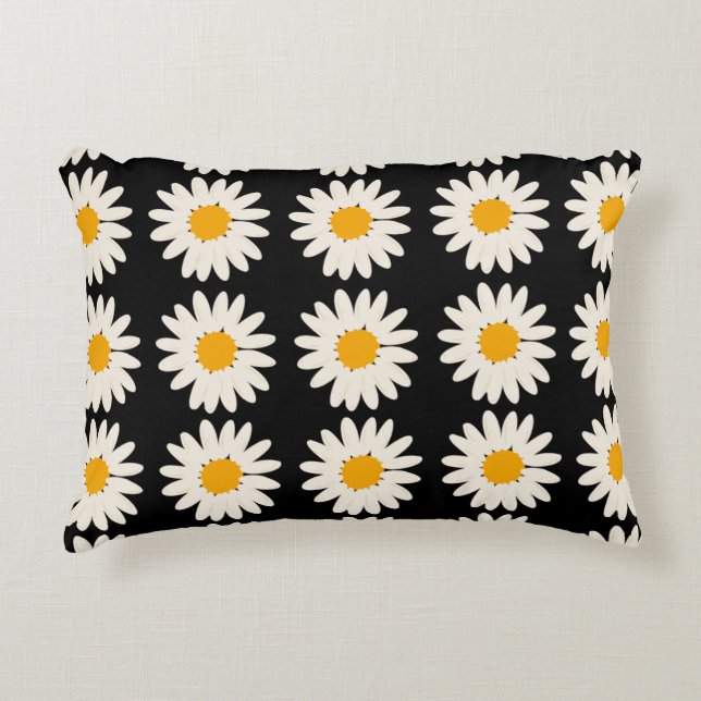 Flower Black Decorative Cushion (Front)