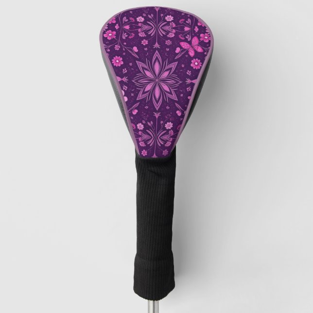Flower Bloom Fairycore Pattern Golf Head Cover (Front)