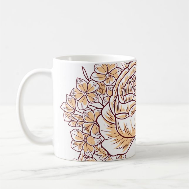 Flower blossom. Abstract elegance seamless pattern Coffee Mug (Left)