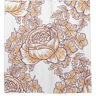 Flower blossom. Abstract elegance seamless pattern Shower Curtain