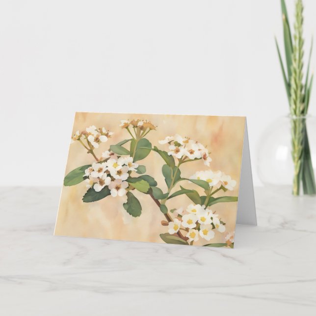 Flower Blossom Vintage Style Art Note Card (Front)