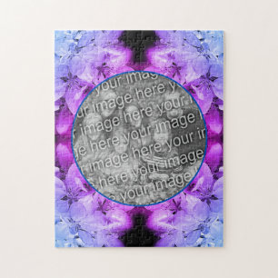 Flower Blossoms Abstract Tinted Add Your Photo Jigsaw Puzzle