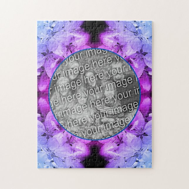 Flower Blossoms Abstract Tinted Add Your Photo Jigsaw Puzzle (Vertical)