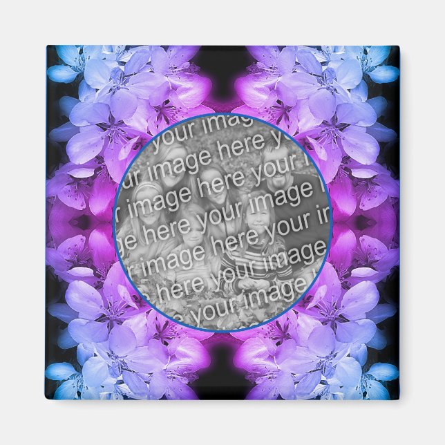 Flower Blossoms Abstract Tinted Add Your Photo Magnet (Front)