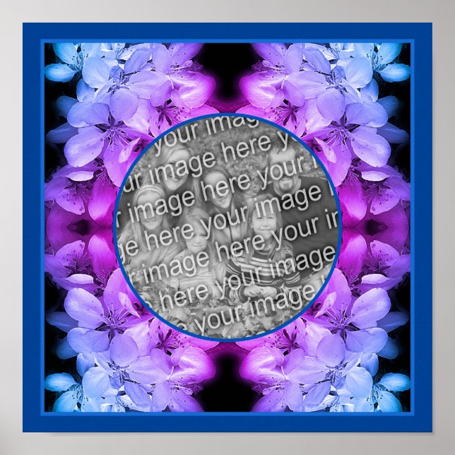 Flower Blossoms Abstract Tinted Add Your Photo Poster (Front)