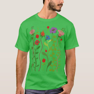 Flower Blossoms Botany Plants Vintage Wildflowers  T-Shirt