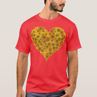 Flower Blossoms Sunshine Sunflower Lover Heart Sun T-Shirt