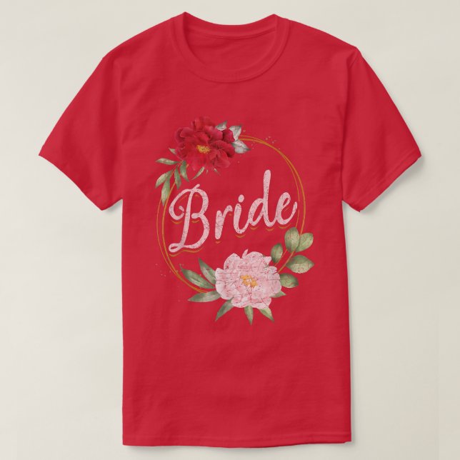 Flower Blossoms Wedding Marriage Women Floral Brid T-Shirt (Design Front)