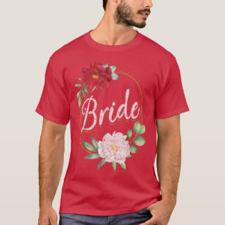 Flower Blossoms Wedding Marriage Women Floral Brid T-Shirt
