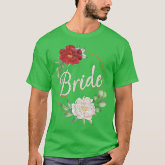 Flower Blossoms Wedding Marriage Women Floral Brid T-Shirt