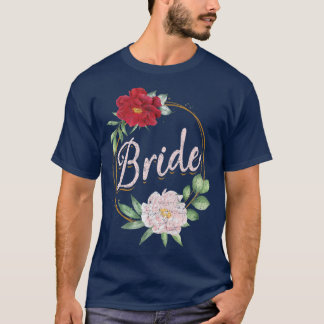Flower Blossoms Wedding Marriage Women Floral Brid T-Shirt