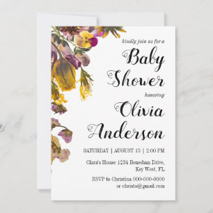 Flower Boho Baby Shower Invitation
