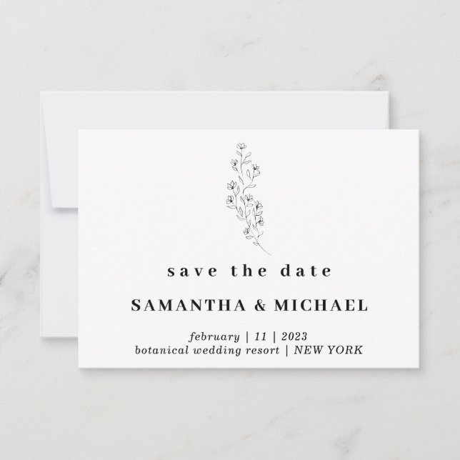 Flower Boho Clear Indie Save the date Wedding Invitation (Front)