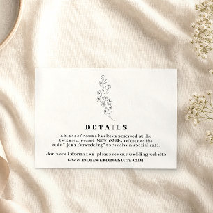 Flower Boho Clear Indie Wedding Details Invitation