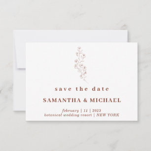 Flower Boho Terracotta Indie Save the date Wedding Invitation